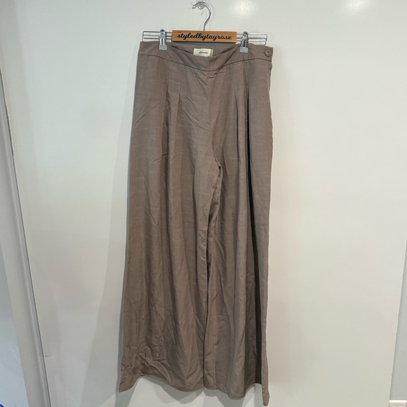 Anthropologie Elevenses Women's Wide Leg Tan Pants - Picture 4 of 9